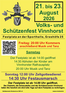 Plakat zum Volks- und Schützenfest Vinnhorst 2026